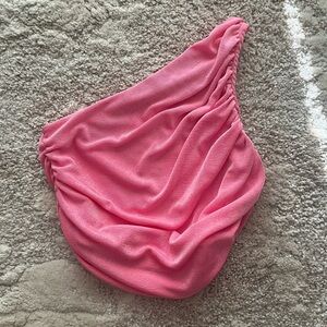 Pink One Shoulder Crop Top